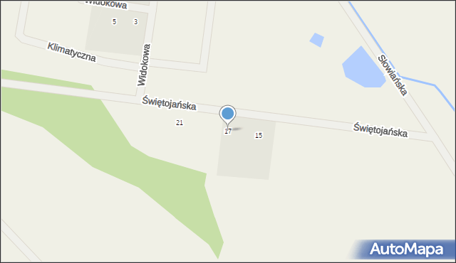 Słupice, Świętojańska, 17, mapa Słupice