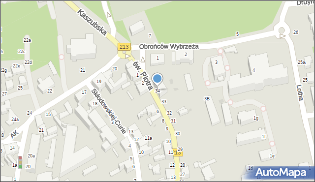 Słupsk, św. Piotra, 34, mapa Słupska