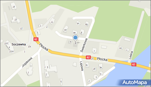 Soczewka, Świerkowa, 6, mapa Soczewka