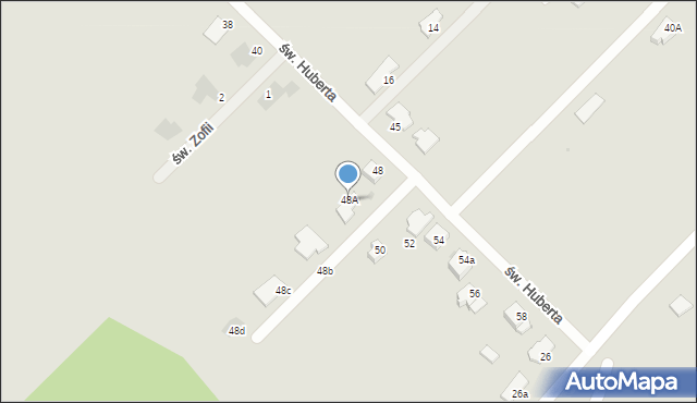 Sokołów Podlaski, św. Huberta, 48A, mapa Sokołów Podlaski