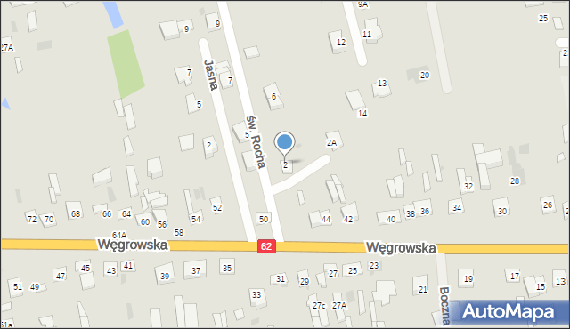 Sokołów Podlaski, św. Rocha, 2, mapa Sokołów Podlaski