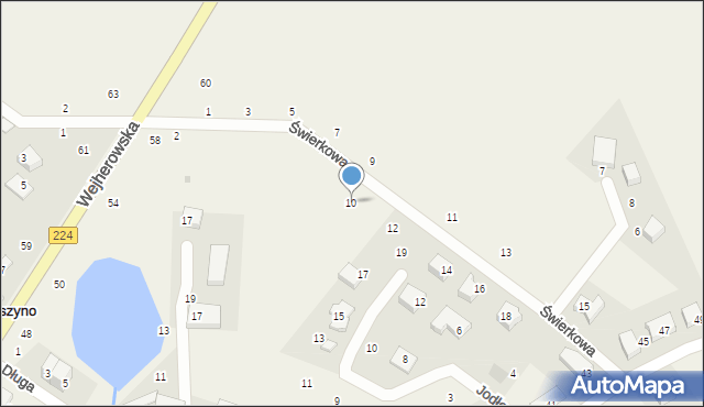 Sopieszyno, Świerkowa, 10, mapa Sopieszyno