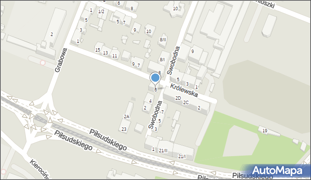 Sosnowiec, Swobodna, 6, mapa Sosnowca