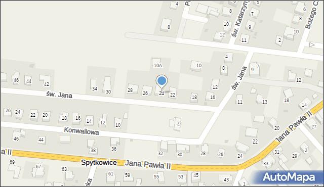 Spytkowice, św. Jana, 24, mapa Spytkowice