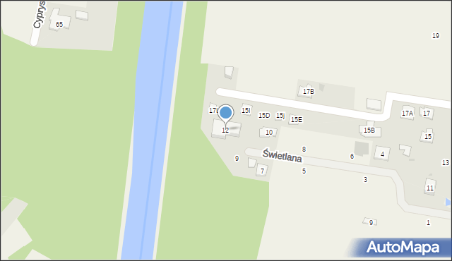 Stanisławów Pierwszy, Świetlana, 12, mapa Stanisławów Pierwszy