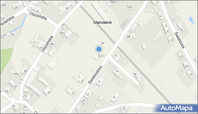 Stanowice, Świebodzka, 2, mapa Stanowice