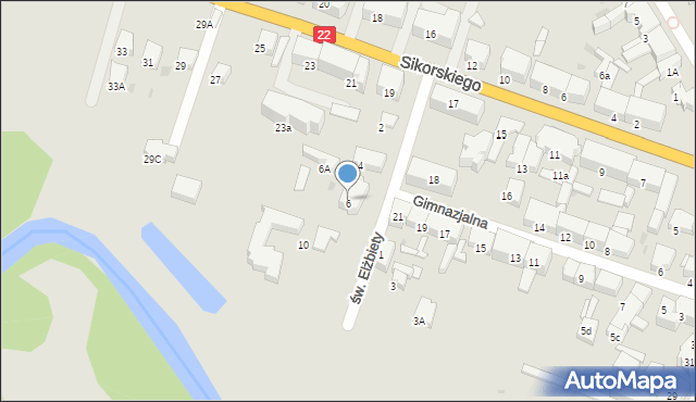 Starogard Gdański, św. Elżbiety, 6, mapa Starogard Gdański