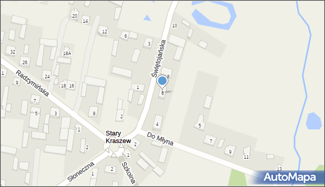 Stary Kraszew, Świętojańska, 6, mapa Stary Kraszew