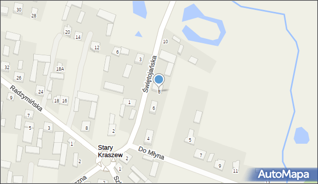 Stary Kraszew, Świętojańska, 8, mapa Stary Kraszew