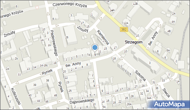 Strzegom, św. Anny, 9, mapa Strzegom