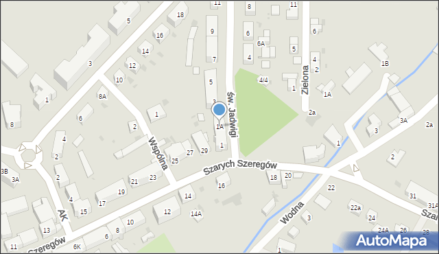 Strzegom, św. Jadwigi, 1A, mapa Strzegom