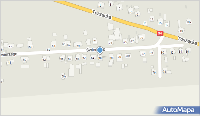 Strzelce Opolskie, Świerzego Wawrzyńca, 66, mapa Strzelce Opolskie