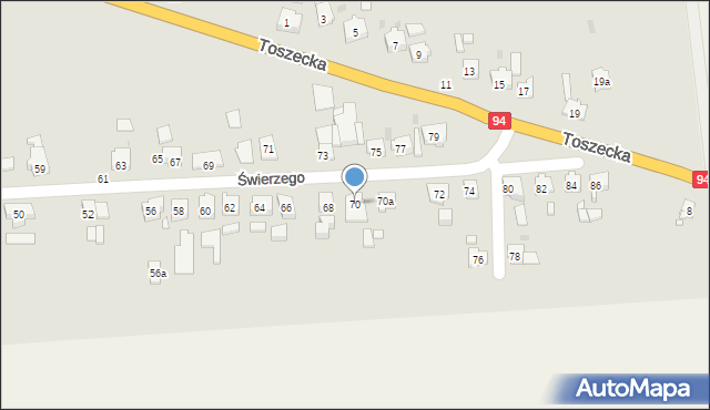 Strzelce Opolskie, Świerzego Wawrzyńca, 70, mapa Strzelce Opolskie
