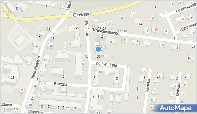 Strzelin, św. Jana, 26, mapa Strzelin