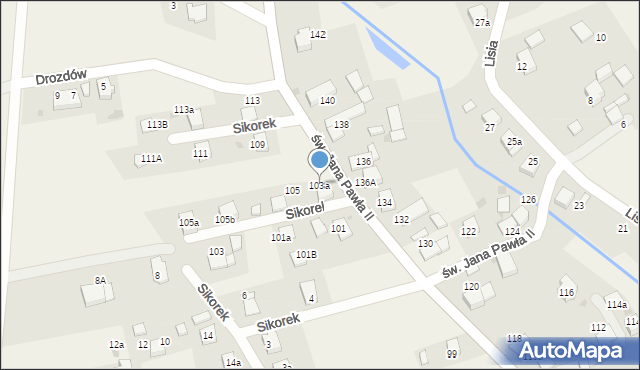 Studzienice, św. Jana Pawła II, 103a, mapa Studzienice