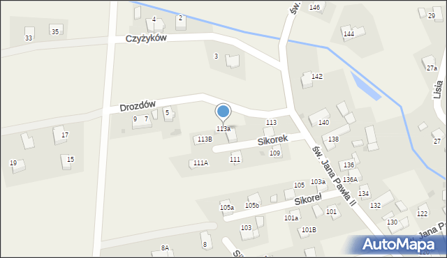 Studzienice, św. Jana Pawła II, 113a, mapa Studzienice