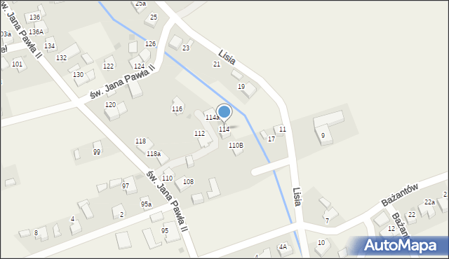 Studzienice, św. Jana Pawła II, 114, mapa Studzienice