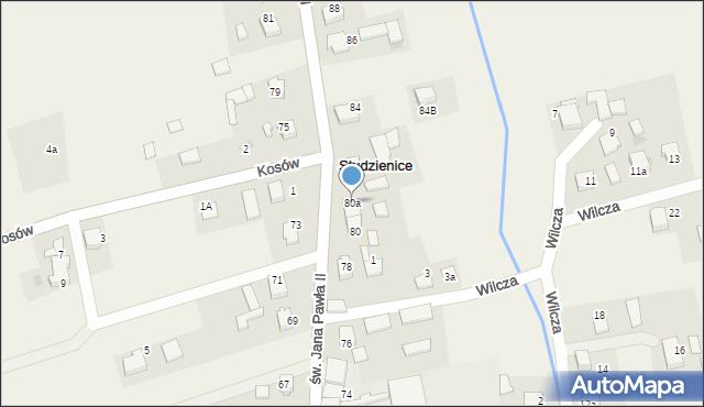 Studzienice, św. Jana Pawła II, 80a, mapa Studzienice