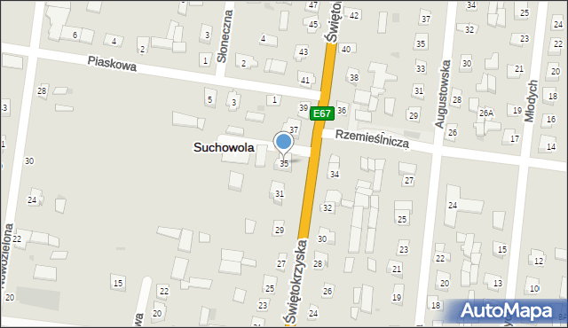 Suchowola, Świętokrzyska, 35, mapa Suchowola