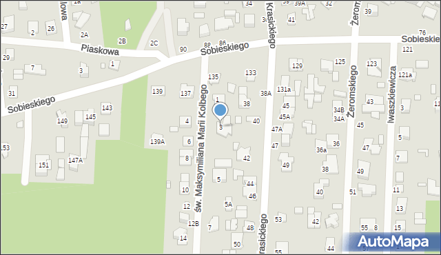 Sulejówek, św. Maksymiliana Marii Kolbego, 3, mapa Sulejówek