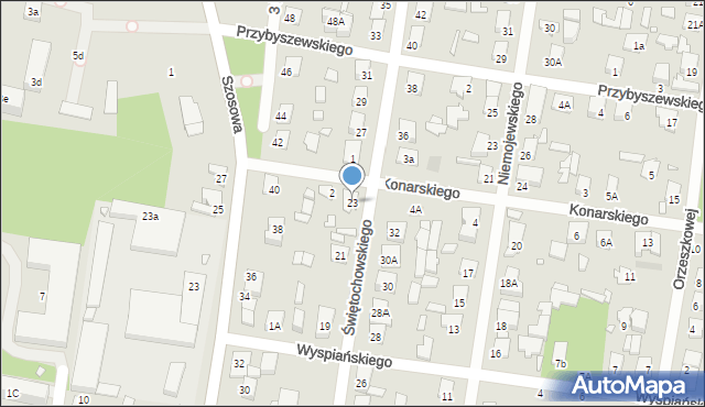 Sulejówek, Świętochowskiego, 23, mapa Sulejówek