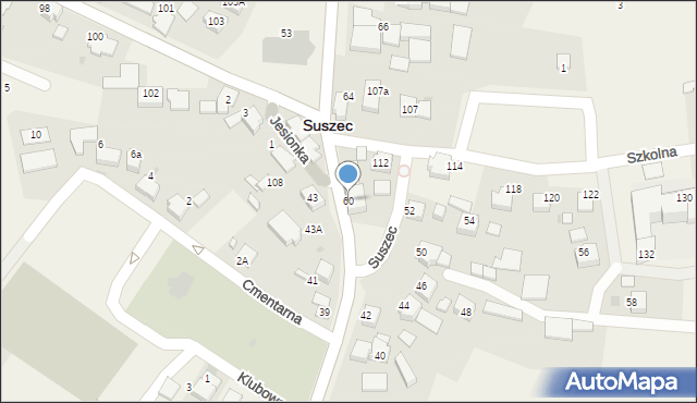 Suszec, św. Jana, 60, mapa Suszec