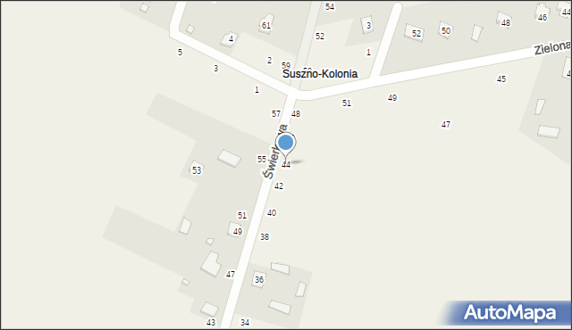 Suszno, Świerkowa, 44, mapa Suszno