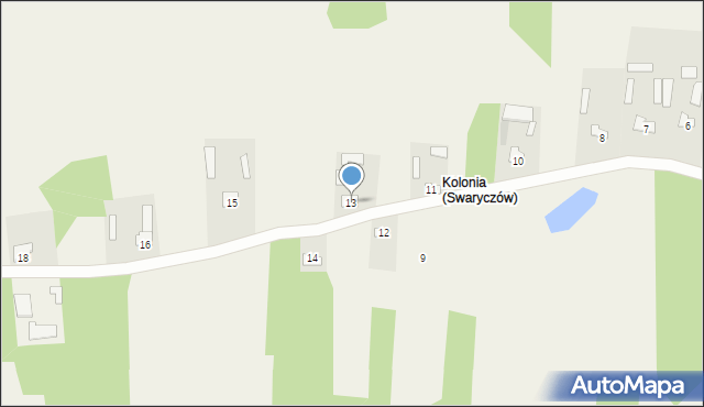 Swaryczów, Swaryczów, 13, mapa Swaryczów