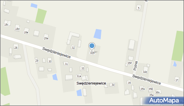 Swędzieniejewice, Swędzieniejewice, 32A, mapa Swędzieniejewice