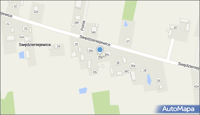 Swędzieniejewice, Swędzieniejewice, 35a, mapa Swędzieniejewice