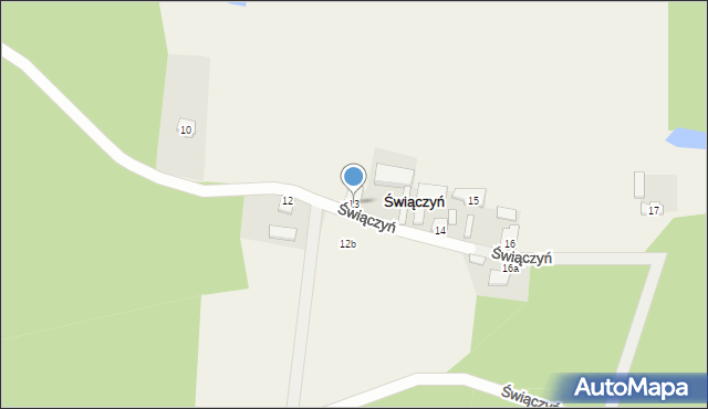 Świączyń, Świączyń, 13, mapa Świączyń