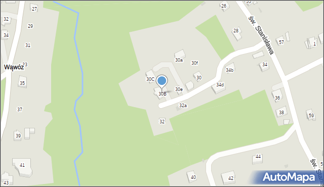 Świątniki Górne, św. Stanisława, 30B, mapa Świątniki Górne