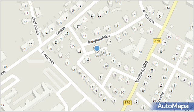 Świdnica, Świętojańska, 9A, mapa Świdnicy