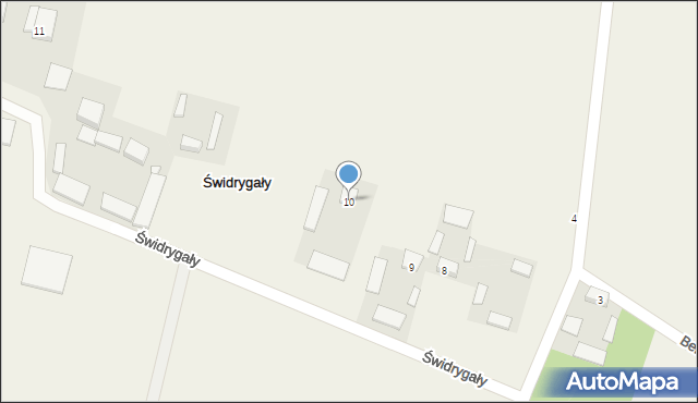 Świdrygały, Świdrygały, 10, mapa Świdrygały