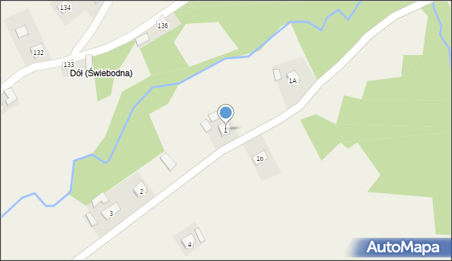 Świebodna, Świebodna, 1, mapa Świebodna
