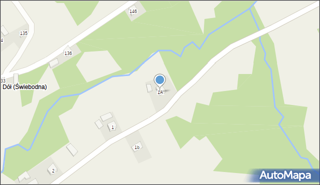 Świebodna, Świebodna, 1A, mapa Świebodna