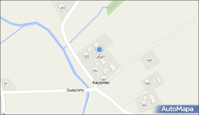 Święcany, Święcany, 451a, mapa Święcany