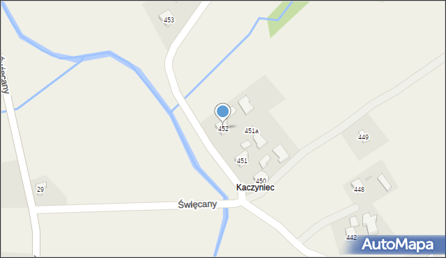 Święcany, Święcany, 452, mapa Święcany