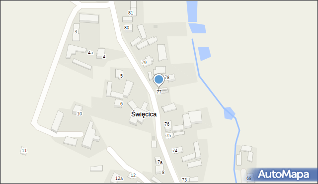 Święcica, Święcica, 77, mapa Święcica