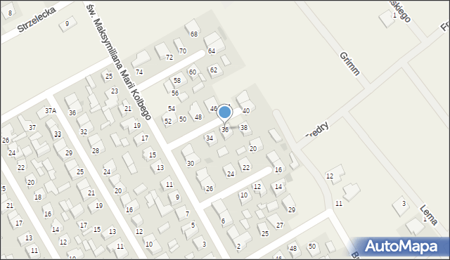 Święciechowa, św. Maksymiliana Marii Kolbego, 36, mapa Święciechowa