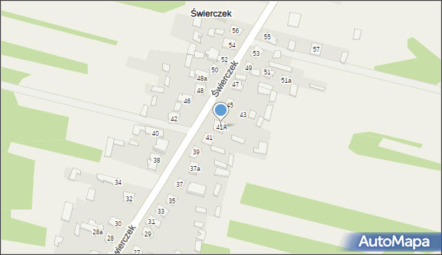 Świerczek, Świerczek, 41A, mapa Świerczek