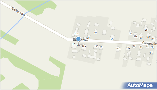 Świerczów, Świerczów, 100, mapa Świerczów