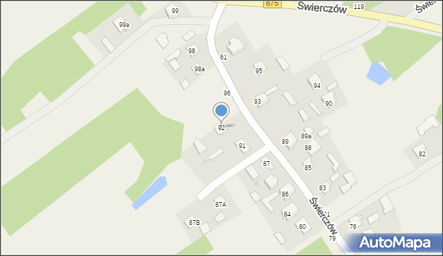 Świerczów, Świerczów, 92, mapa Świerczów