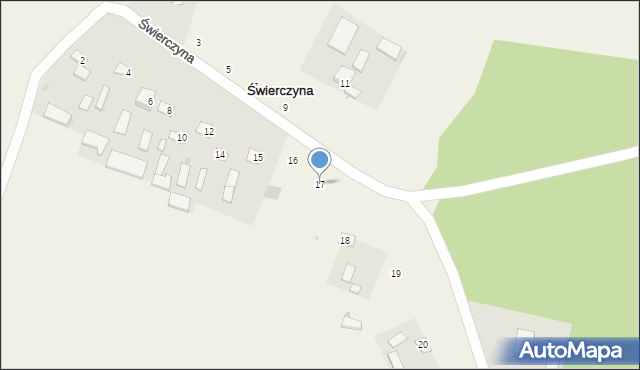 Świerczyna, Świerczyna, 17, mapa Świerczyna