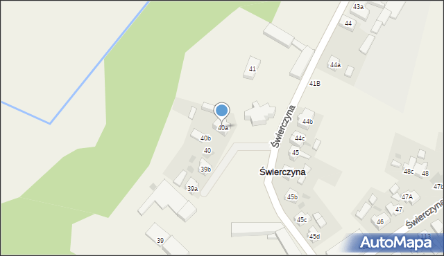 Świerczyna, Świerczyna, 40a, mapa Świerczyna