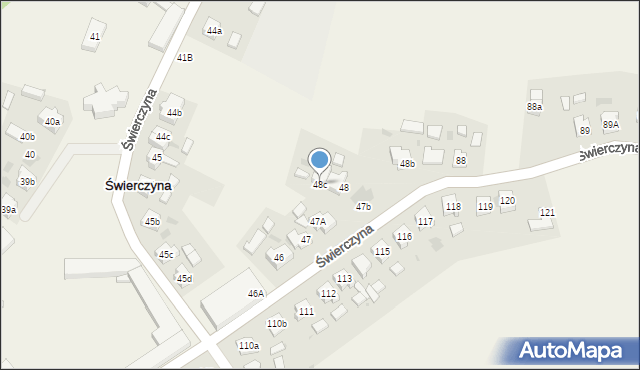 Świerczyna, Świerczyna, 48c, mapa Świerczyna