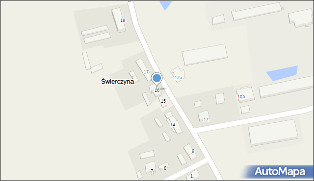 Świerczyna, Świerczyna, 16, mapa Świerczyna