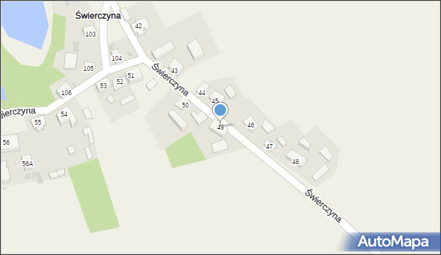 Świerczyna, Świerczyna, 49, mapa Świerczyna