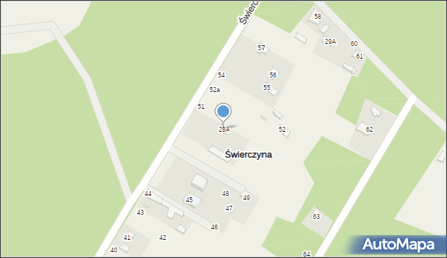 Świerczyna, Świerczyna, 28A, mapa Świerczyna