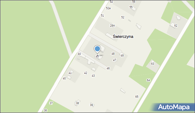 Świerczyna, Świerczyna, 45, mapa Świerczyna